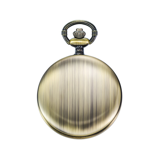 Bronze Train Quartz Pocket Watch with Chain