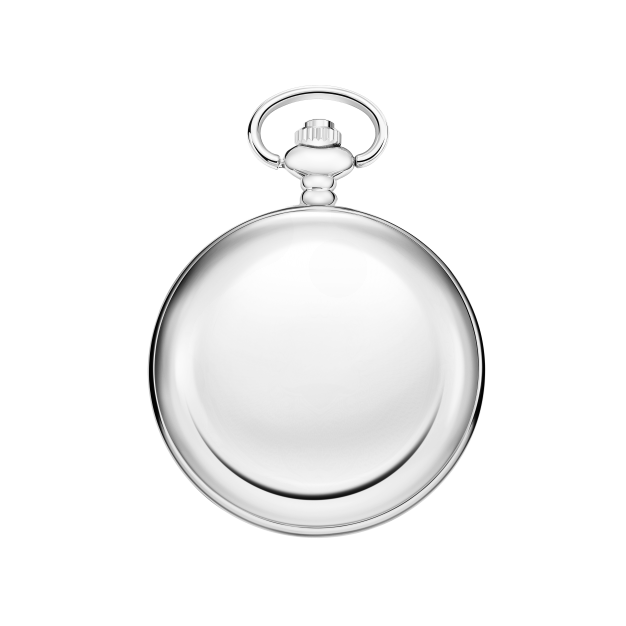 Classic Wedding Gift for Groom, Silver Quartz Pocket Watch with Chain