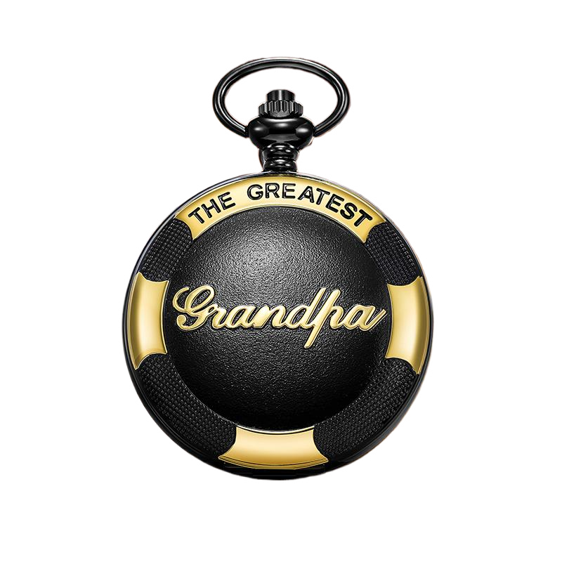 Classic Gift for Grandpa, Quartz Pocket Watch with Chain