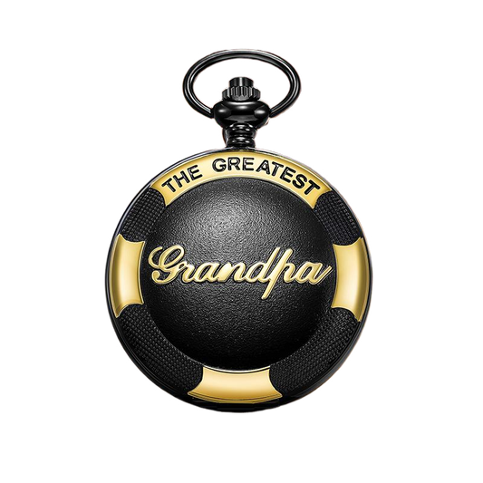 Classic Gift for Grandpa, Quartz Pocket Watch with Chain