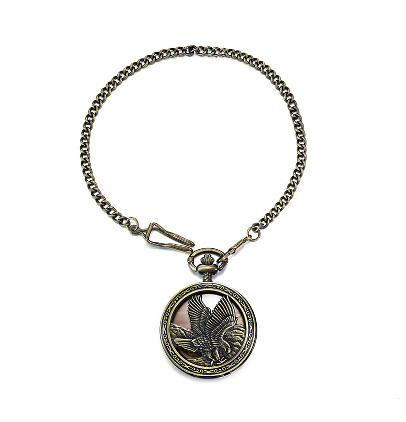 Bronze Eagle Quartz Pocket Watch