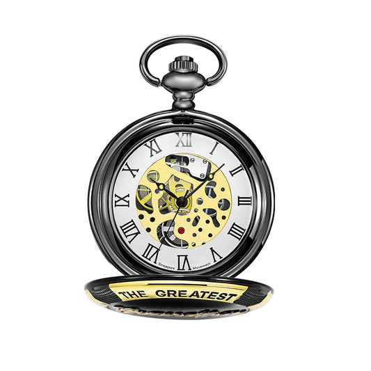 Classic Gift for Grandpa, Quartz Pocket Watch with Chain