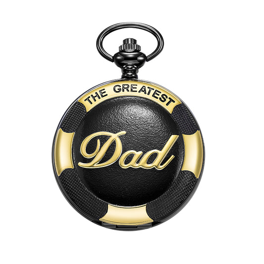 Classic Gift for Father, Quartz Pocket Watch with Chain