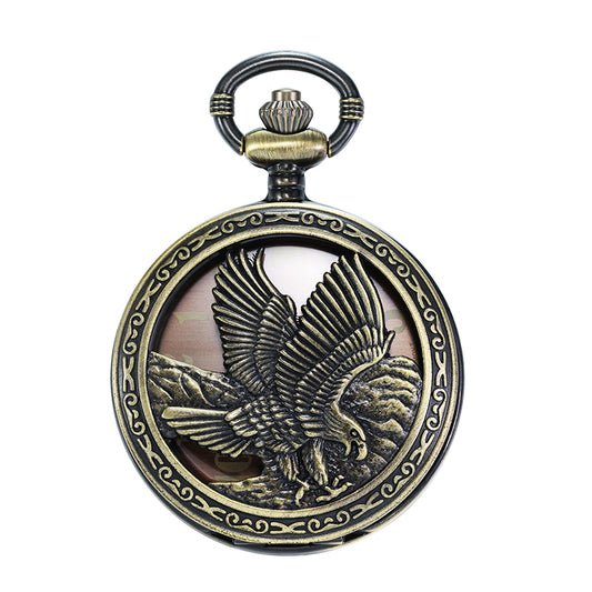 Bronze Eagle Quartz Pocket Watch